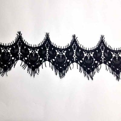 100% Polyester Black eyelet Sex water soluble embroidery Lace ZXY2909